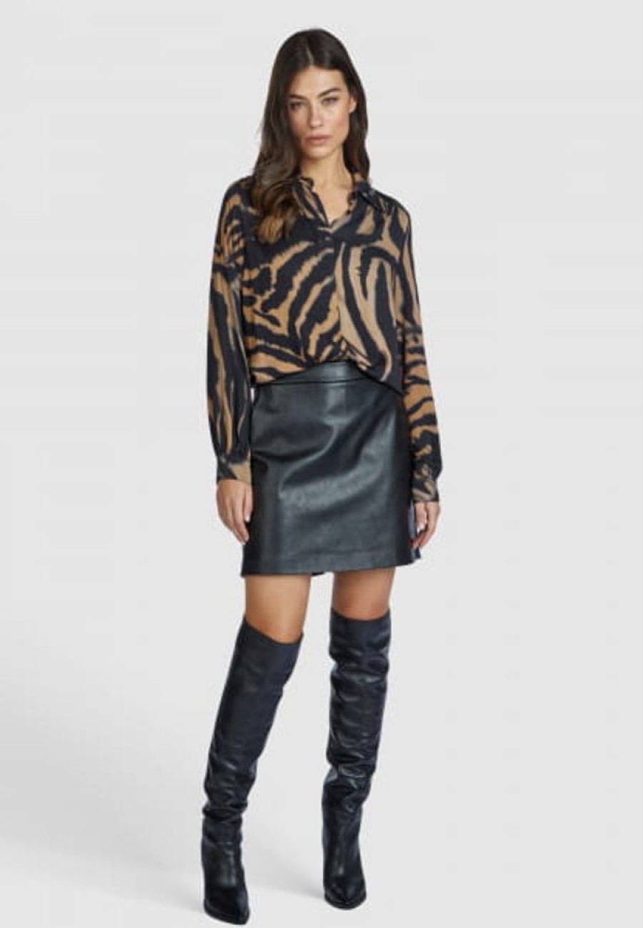 Blusen Marc Aurel | Bluse Mit Tigerprint