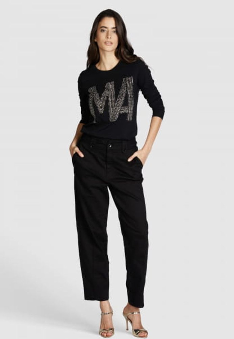 Shirts Marc Aurel | Langarmshirt Mit Strass-Monogramm