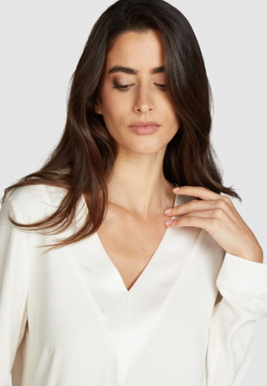 Blusen Marc Aurel | Bluse Mit Satin-Details