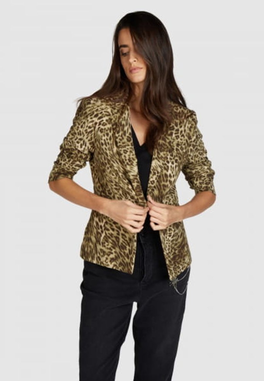 Blazer & Jacken Marc Aurel | Einreihiger Blazer Im Leoparden-Look