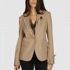 Blazer & Jacken Marc Aurel | Blazer Mit Kunstlederdetails Und Brosche