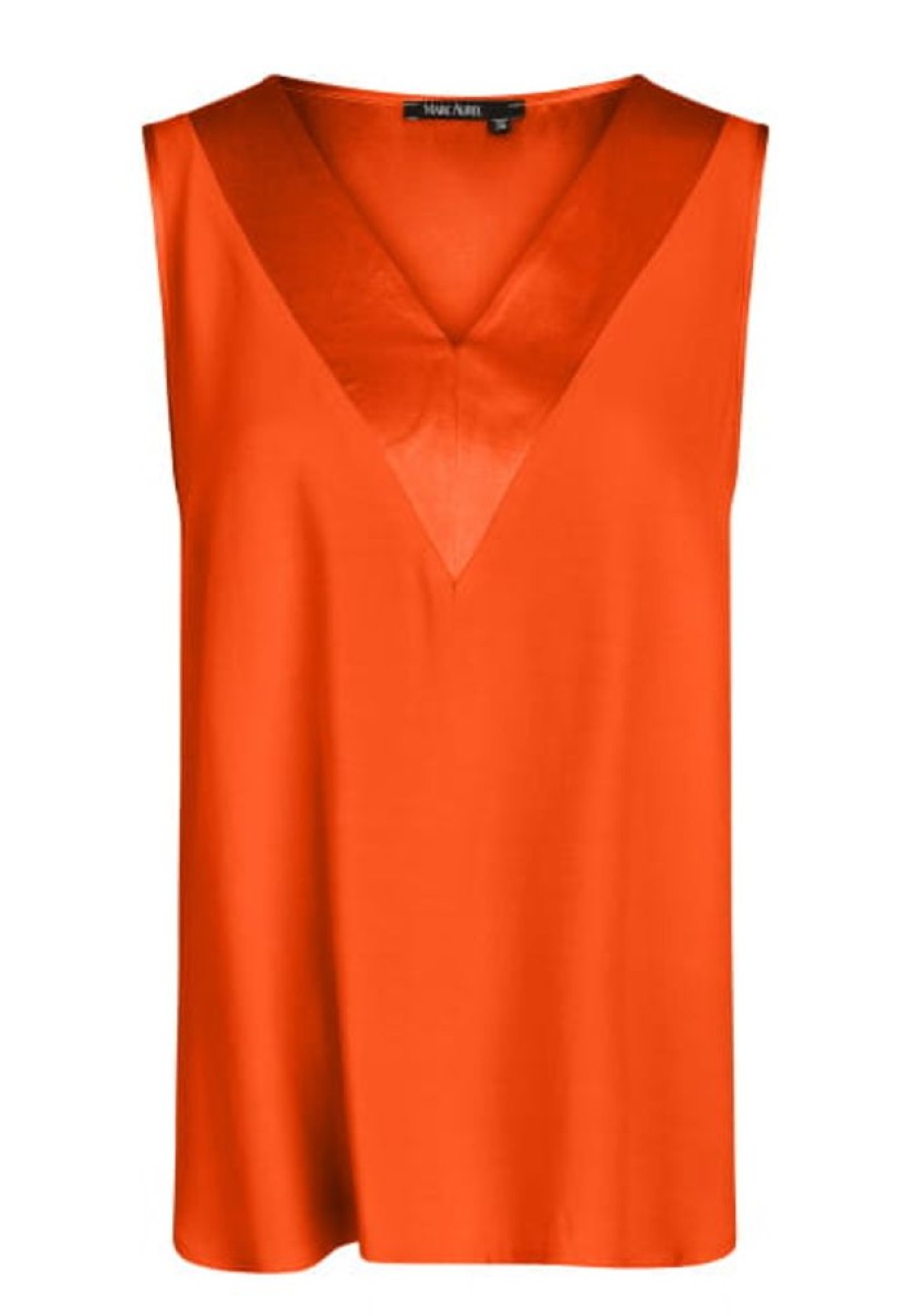 Blusen Marc Aurel | Top Mit Satin-Details